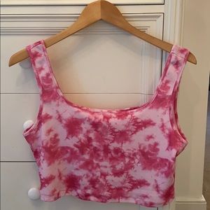pacsun pink tie dye cropped tank